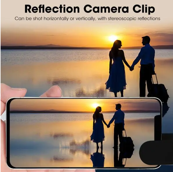 Adjustable Smartphone Camera Reflection Mirror Clip – Portable Phone Camera Mirror Attachment for Travel, Vlog, Selfie & Creative Reflection Photography